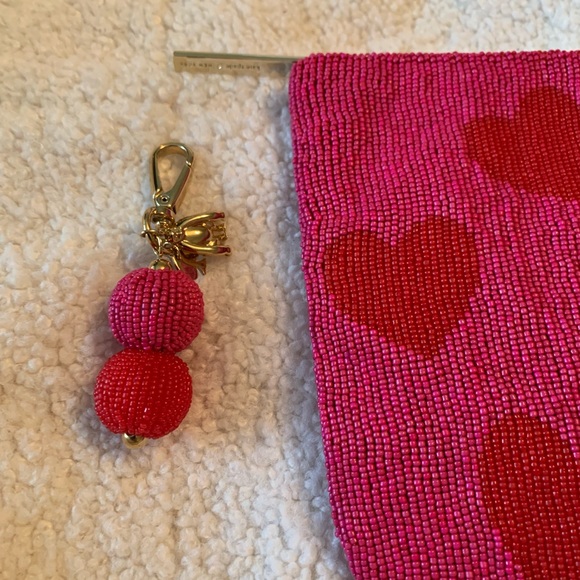 Kate Spade Red Beaded Heart Clutch with Tassel Charm - Picture 6 of 12